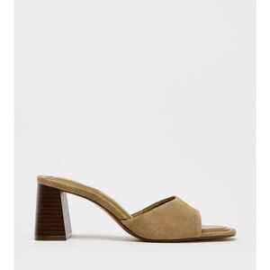 NWT Zara Suede Block Heel Sandals